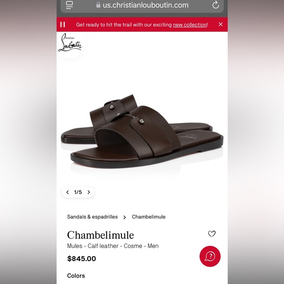Christian Louboutin Brown Men's Slides - Picture 9 of 9